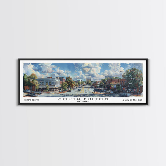 South Fulton Georgia Travel Poster, Framed Canvas Print, Wall Art, Home Decor, Office Art, Living Room Art, Travel Gift, Vintage Style