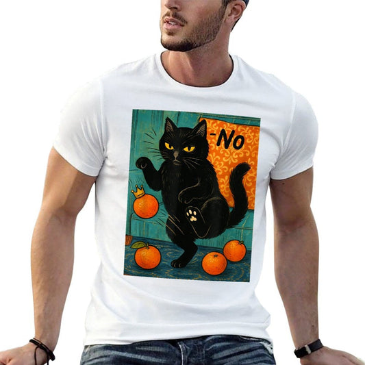 No Kings in America Black Cat Political Anti Trump Protest Graphic-printed T-Shirt