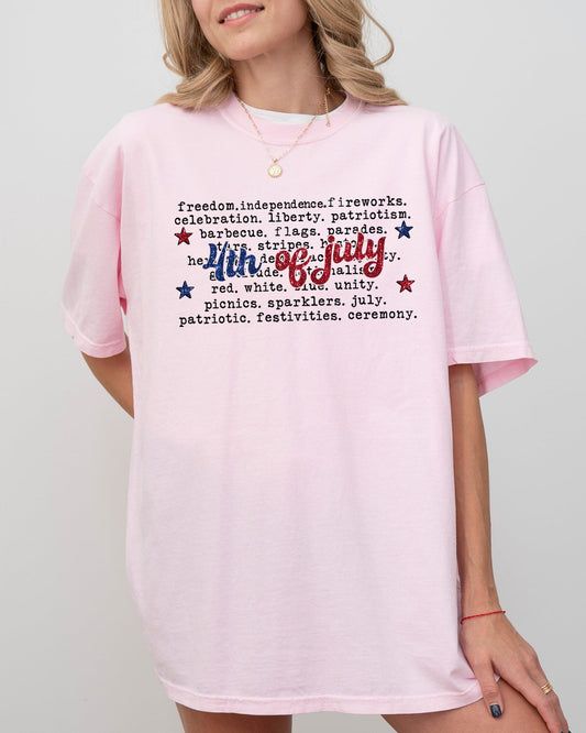 4th of July America USA Retro Patriotic Independence Day Fourth of July Comfort Colors Tee