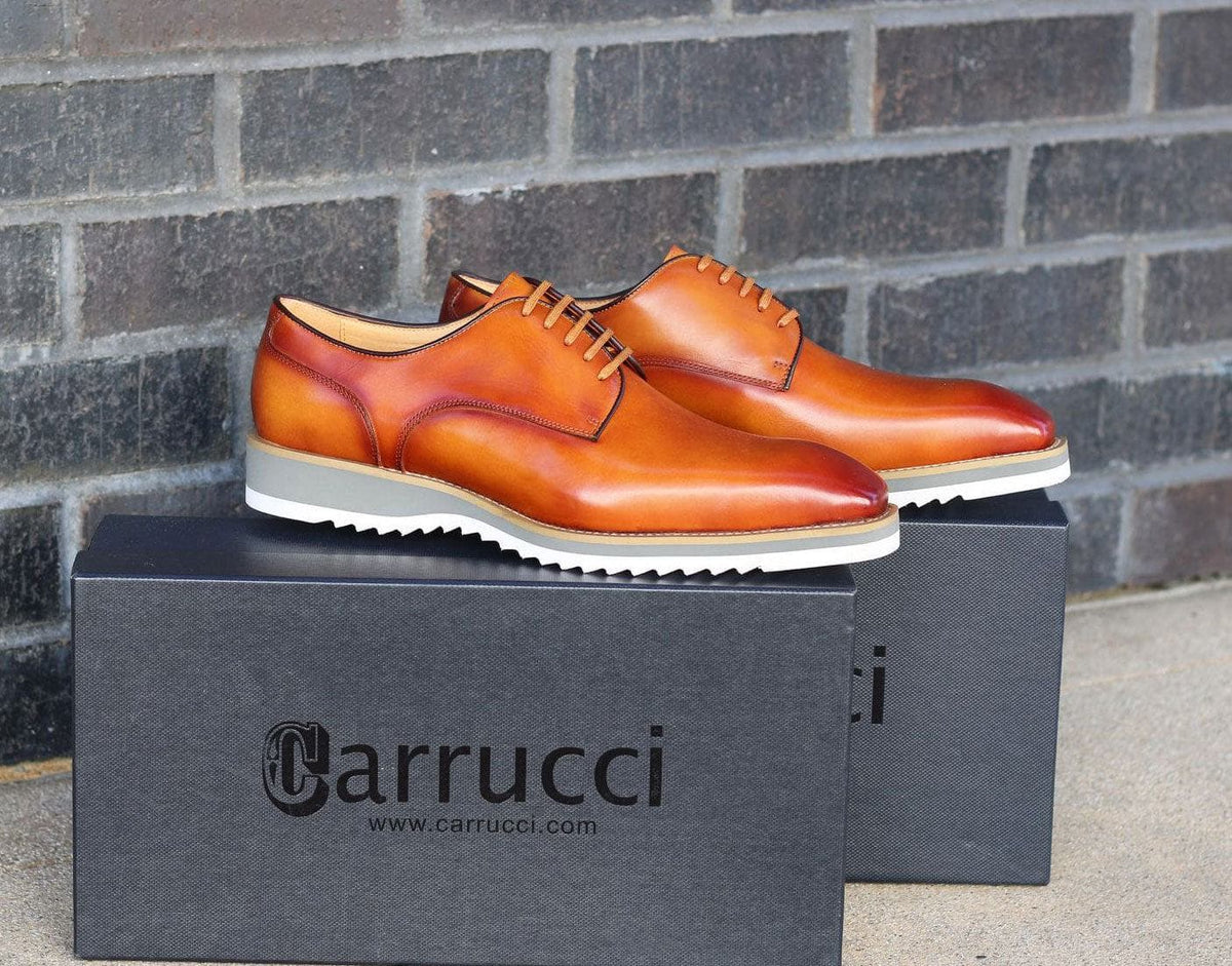 Carrucci Derby Calfskin - Cognac