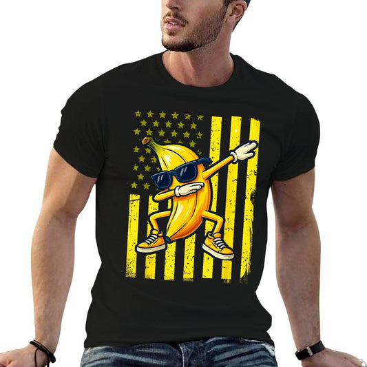 Graphic Banana Retro American Dabbing Banana Lover Odor-resistant T-Shirt