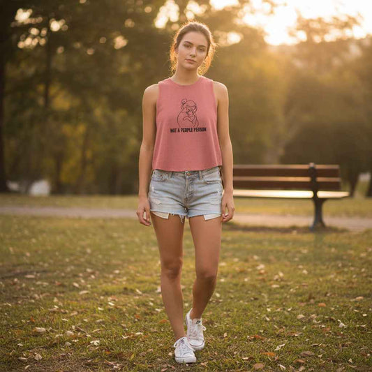 Not A People Person Cropped Tank – Soft Introvert Energy