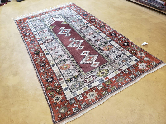 4x8 Turkish Rug - Turkish Oriental Carpet - Tribal Rug - Talesh Rug - Hand Knotted Wool Area Rug 4' 4" x 7' 6" Bedroom Rug Vintage
