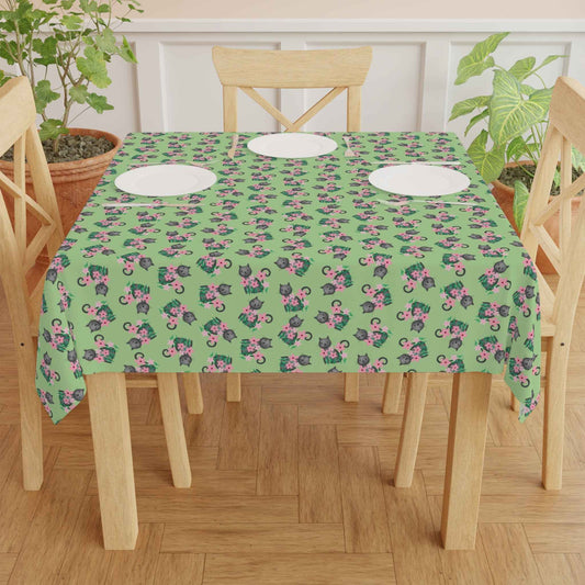 Floral Cat Tablecloth — Soft Chaos, Served Fresh