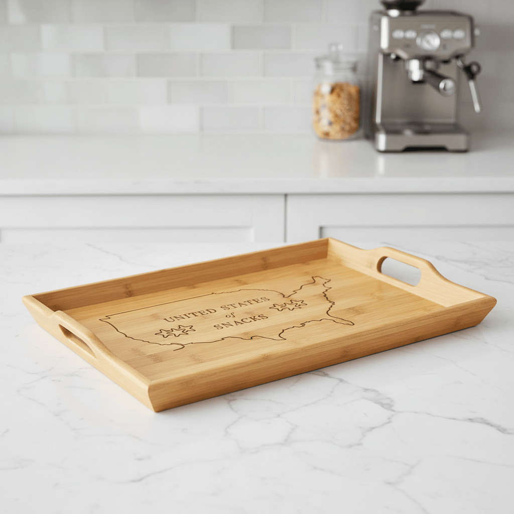 United States of Snacks Bamboo Serving Tray — Official Snack Territory Edition