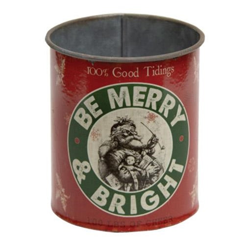 Be Merry and Bright Metal Can (Pack of 4)