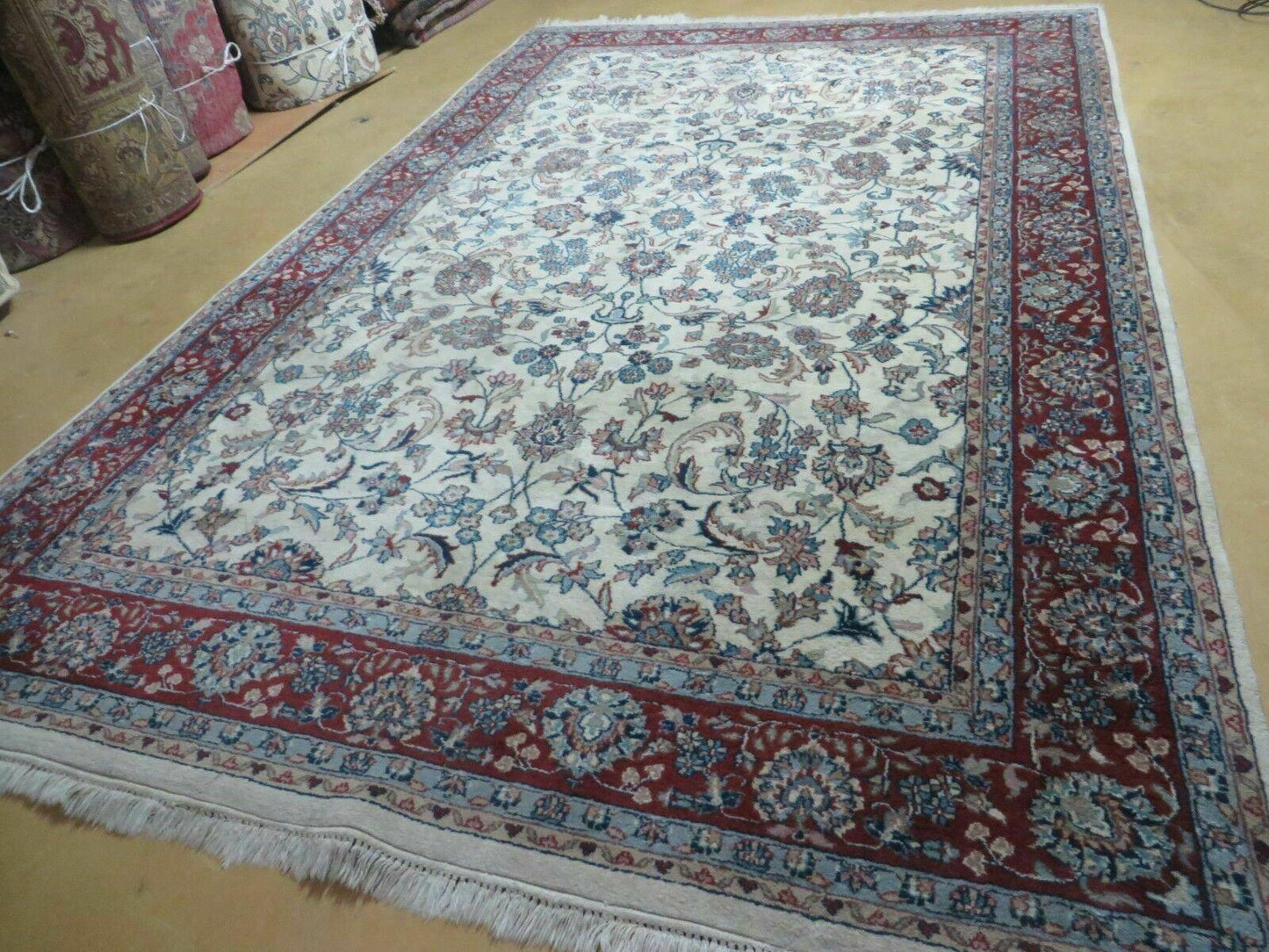 6' X 9' Vintage Handmade Fine Chinese Floral Oriental Wool Rug Carpet Beige