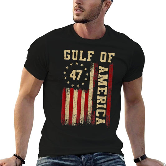 Gulf of Merica Retro Vintage USA Flag Mens Women T-Shirt