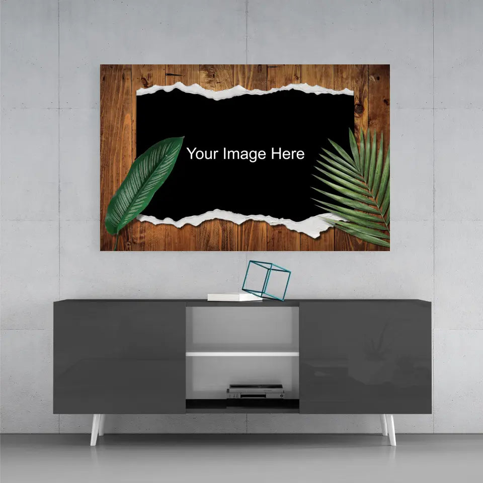 Torn Paper Custom Print on Glass