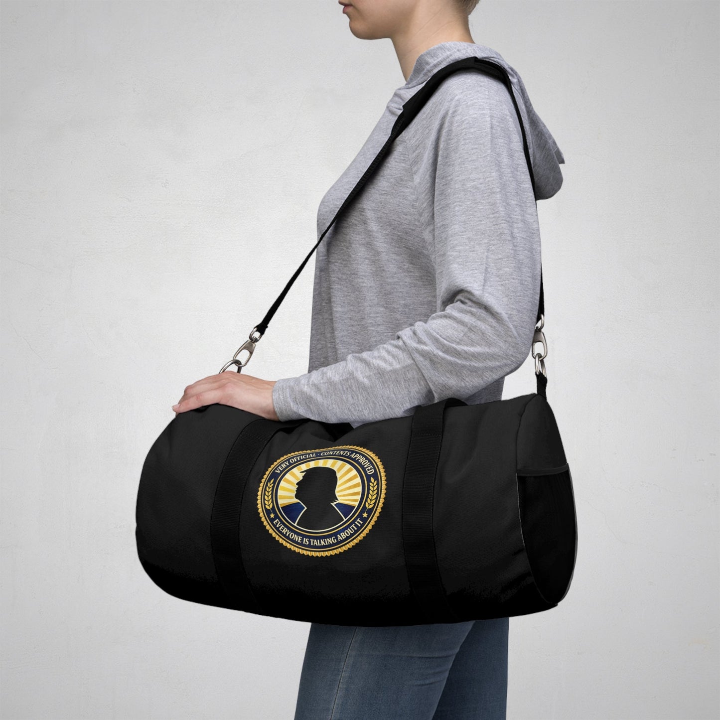 Very Official Contents Approved Duffel Bag | Political Parody Travel Bag