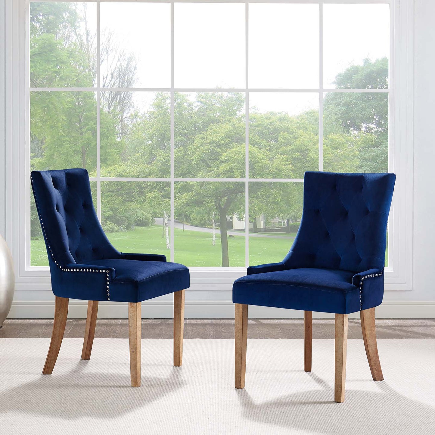 Pose Performance Velvet Dining Chair Set of 2 by Modway