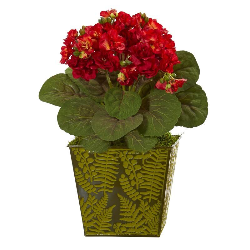 13" Violet Artificial Plant in Green Planter
