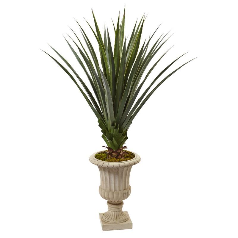 5" Spiked Agave Artificial Plant in Decorative Urn