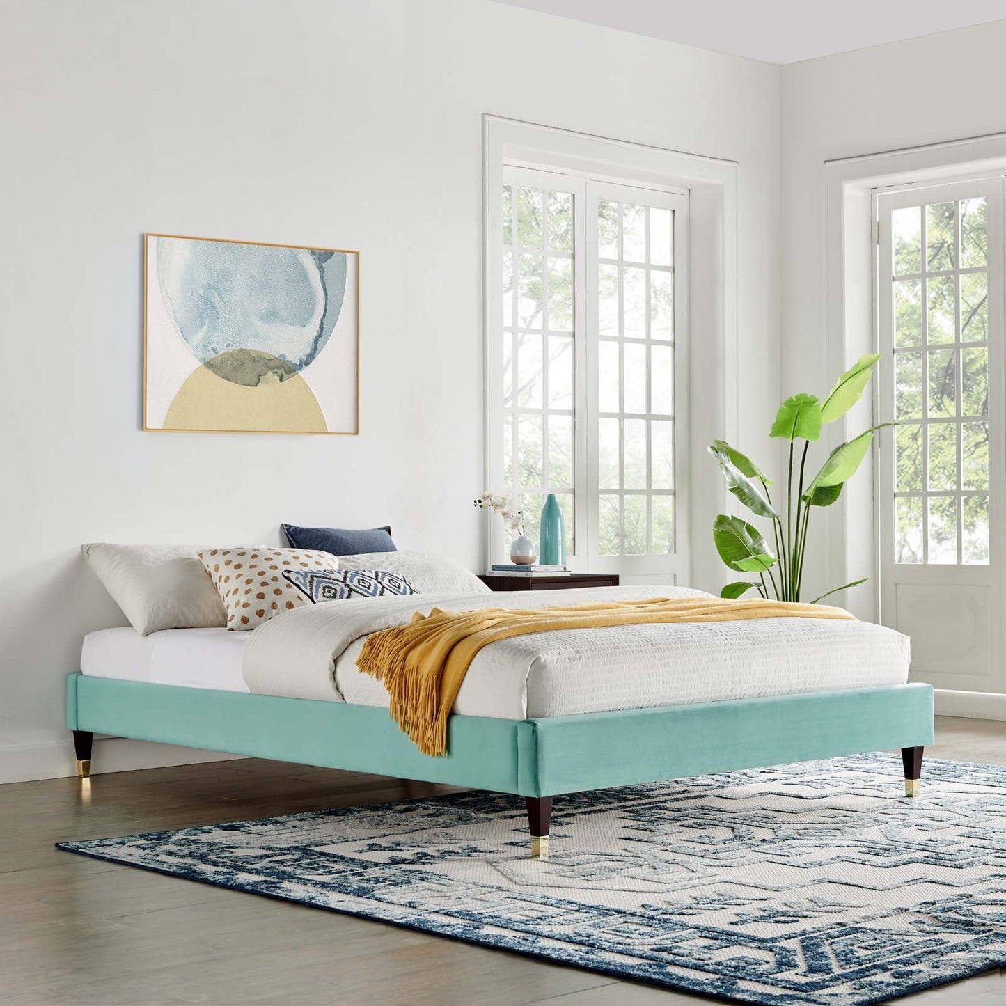 Harlow Performance Velvet Full Platform Bed Frame by Modway