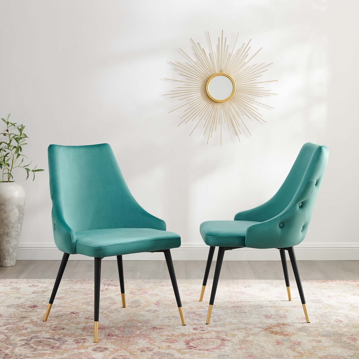 Adorn Performance Velvet Dining Side Chair Set of 2 by Modway