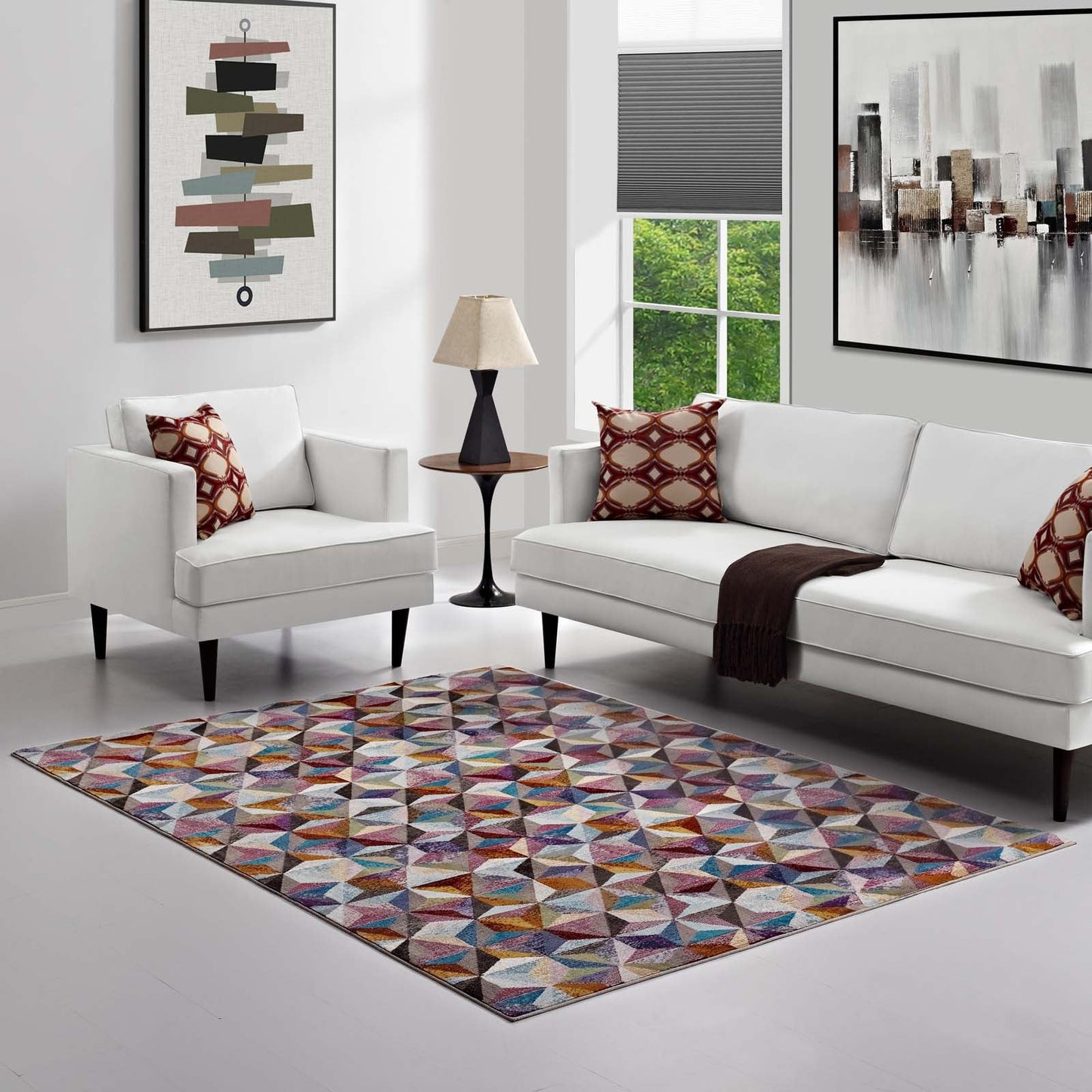 Arisa Geometric Hexagon Mosaic 5x8 Area Rug by Modway