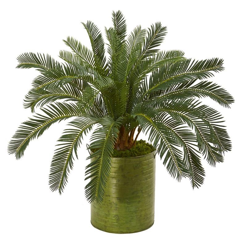 29" Cycas Artificial Plant in Metal Planter