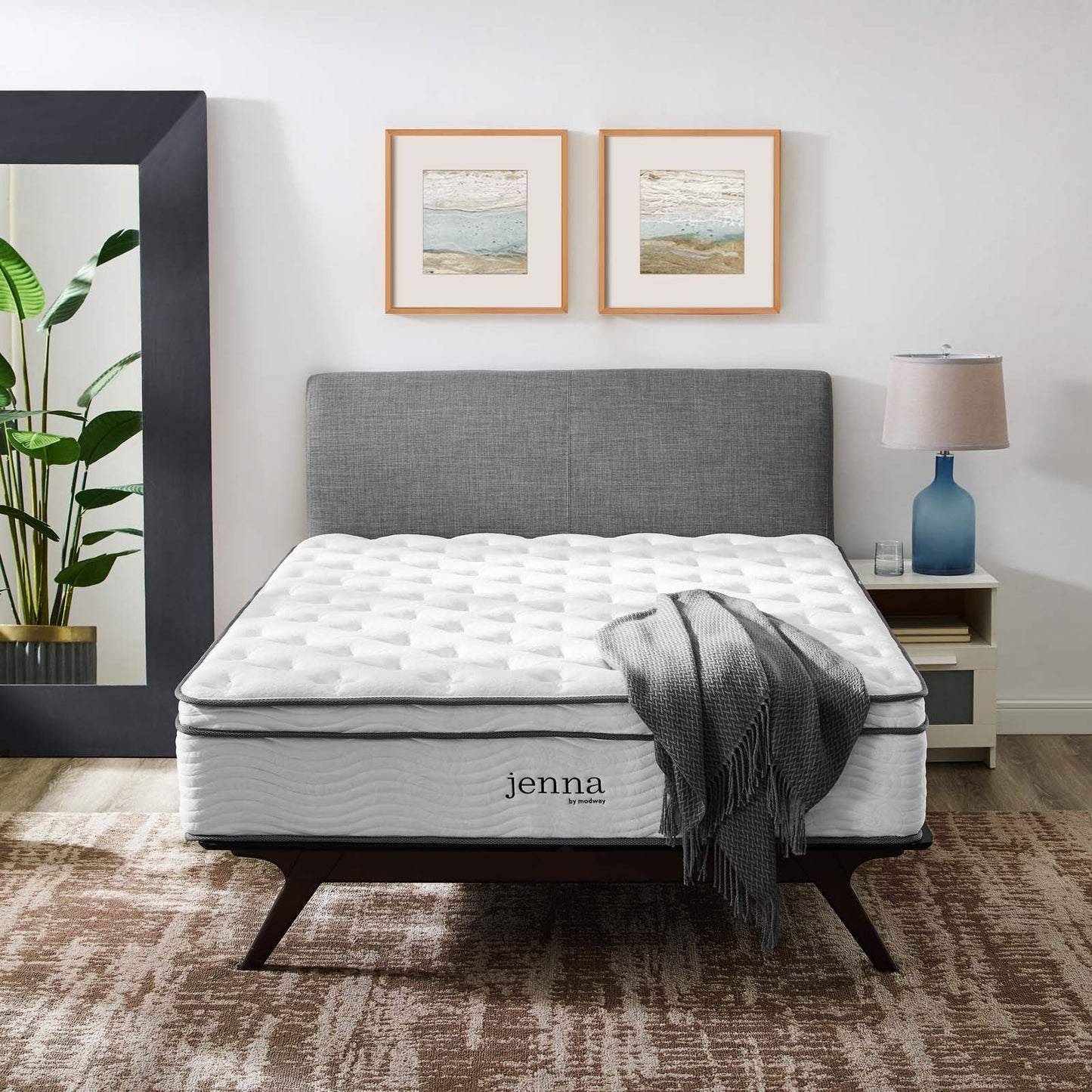 Jenna 14" Innerspring and Foam King Mattress by Modway