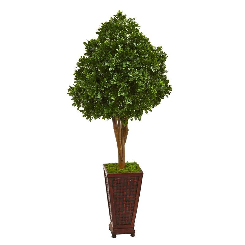 56" Tea Leaf Artificial Tree in Decorative Planter