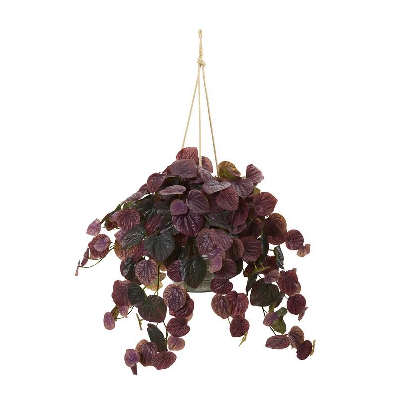 30" Peperomia Artificial Plant in Hanging Bucket (Real Touch)