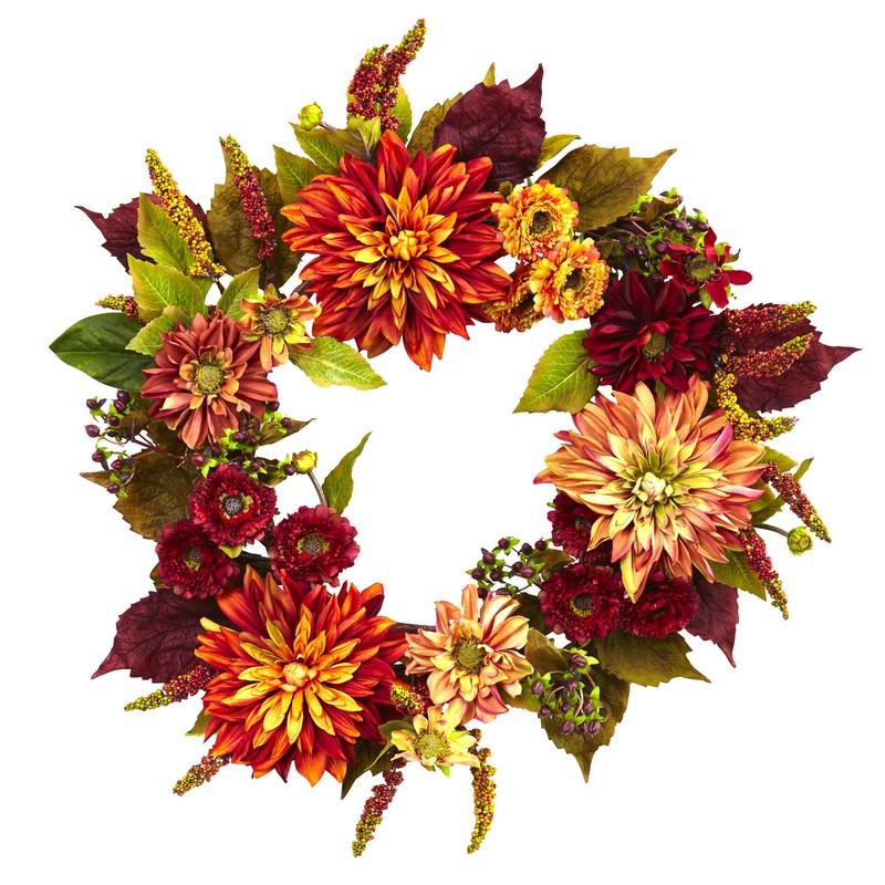 22'' Dahlia & Mum Wreath