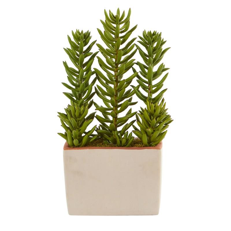17" Succulent Artificial Plant With Decorative Planter