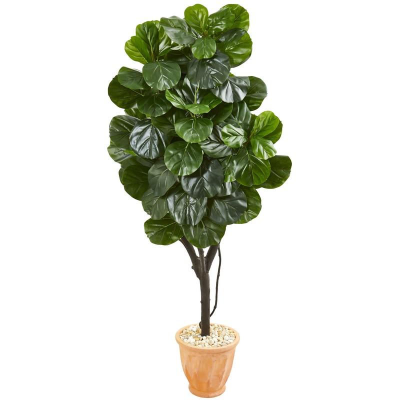 65" Fiddle Leaf Fig Artificial Tree in Terra Cotta Planter
