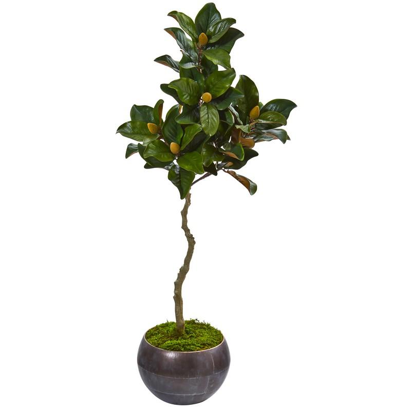 54" Magnolia Artificial Tree in Metal Bowl