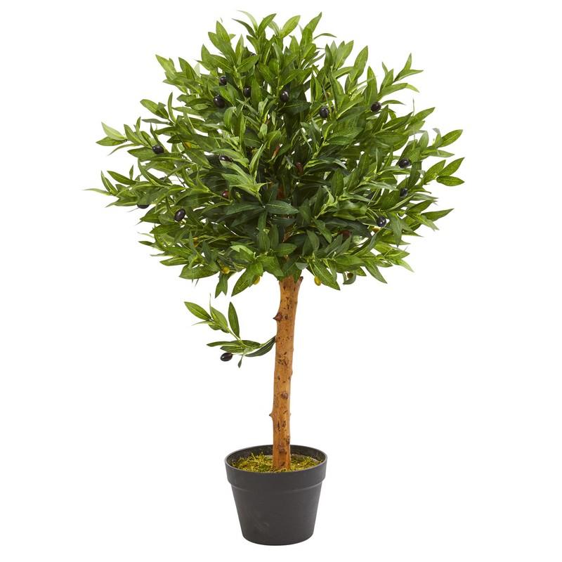34" Olive Topiary Artificial Tree UV Resistant (Indoor/Outdoor)