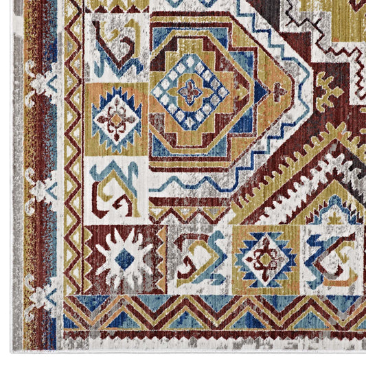 Florita Distressed Southwestern Aztec 4x6 Area Rug by Modway
