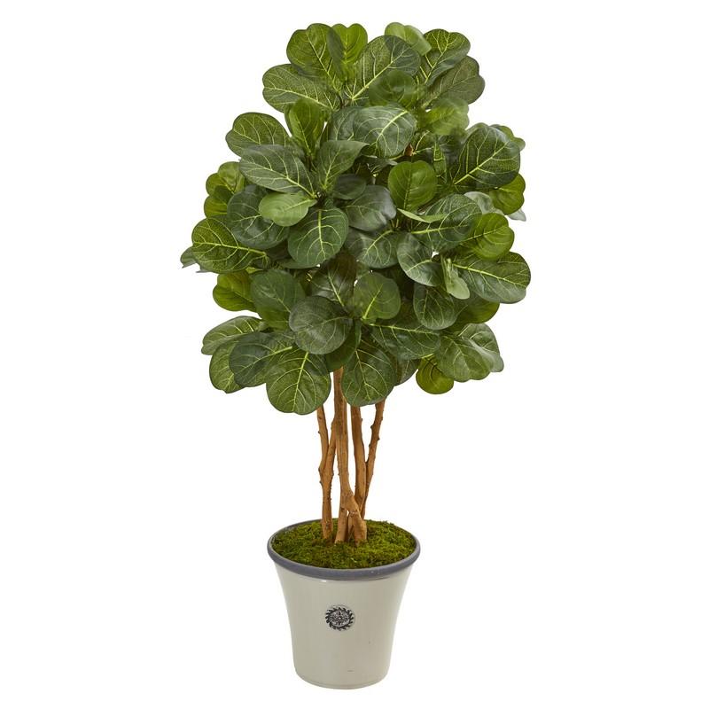 57" Fiddle Leaf Fig Artificial Tree in Decorative Planter