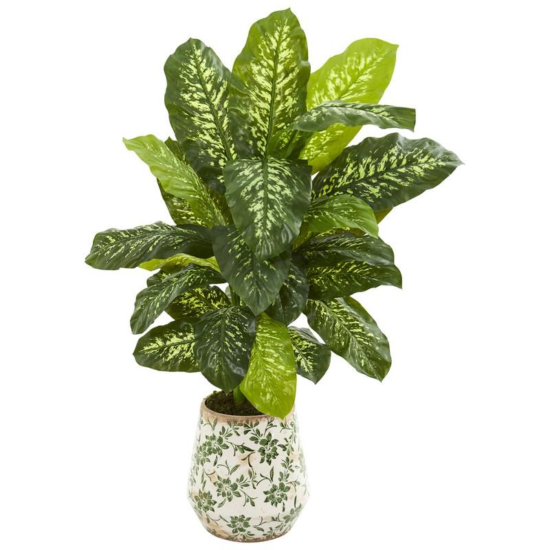 50" Dieffenbachia Artificial Plant in Decorative Planter (Real Touch)