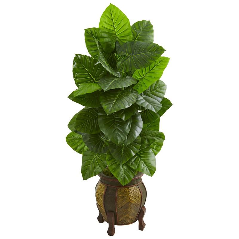 4.5" Taro Artificial Plant in Decorative Planter