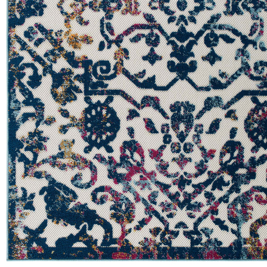Reflect Primrose Ornate Floral Lattice 5x8 Indoor/Outdoor Area Rug by Modway