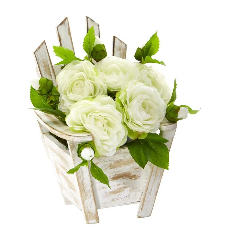 9" Camellia Artificial Arrangement in Chair Planter