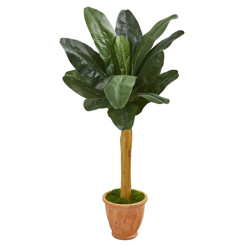 57" Banana Artificial Tree in Terra Cotta Planter