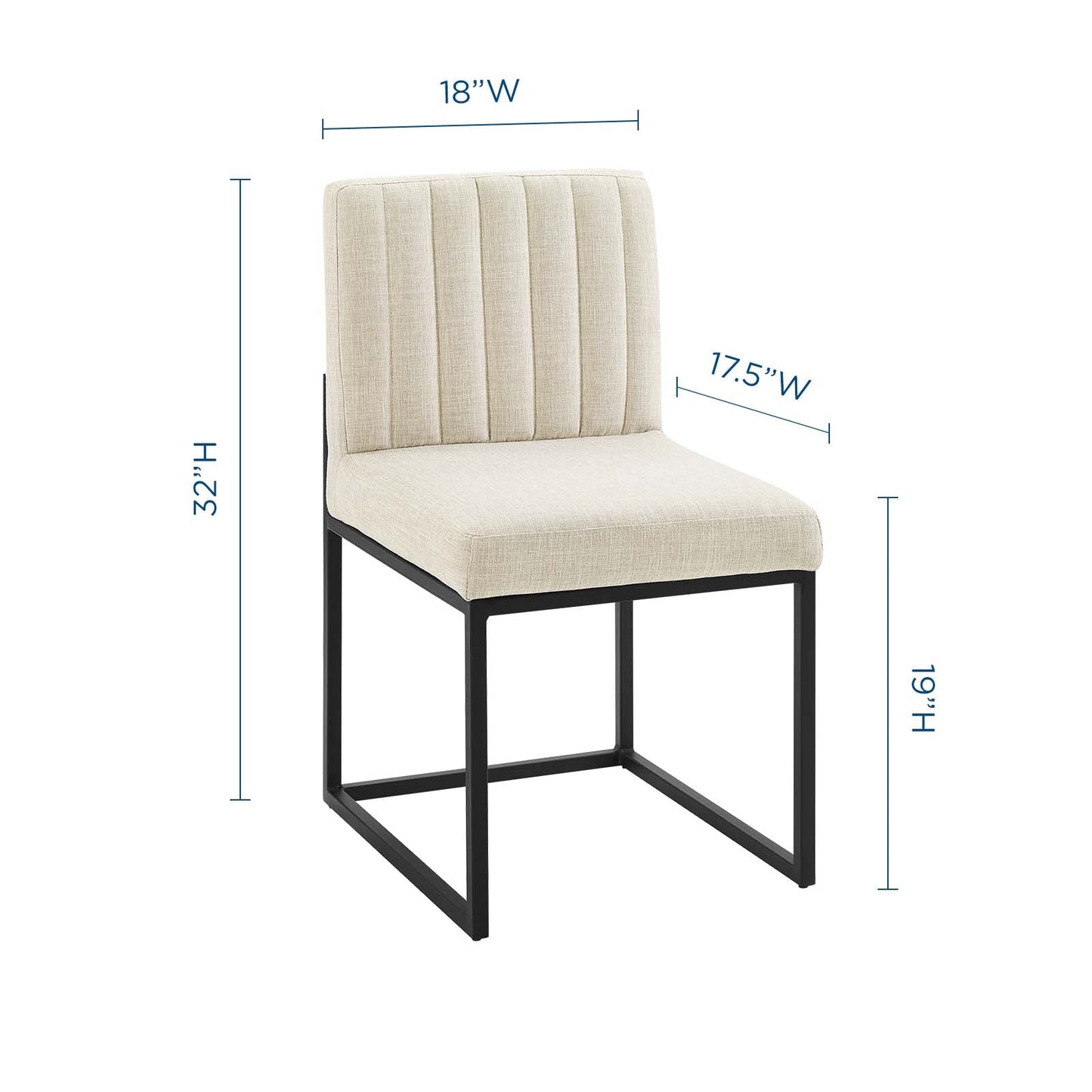 Carriage Upholstered Fabric Dining Chair Set of 2 by Modway