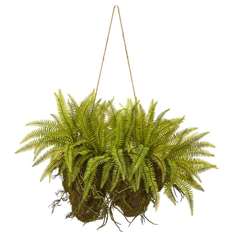 24" Forest Fern Artificial Hanging Plant