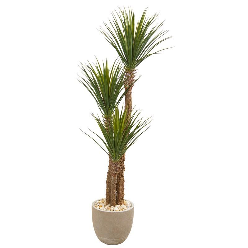 63" Yucca Artificial Tree in Sandstone Planter