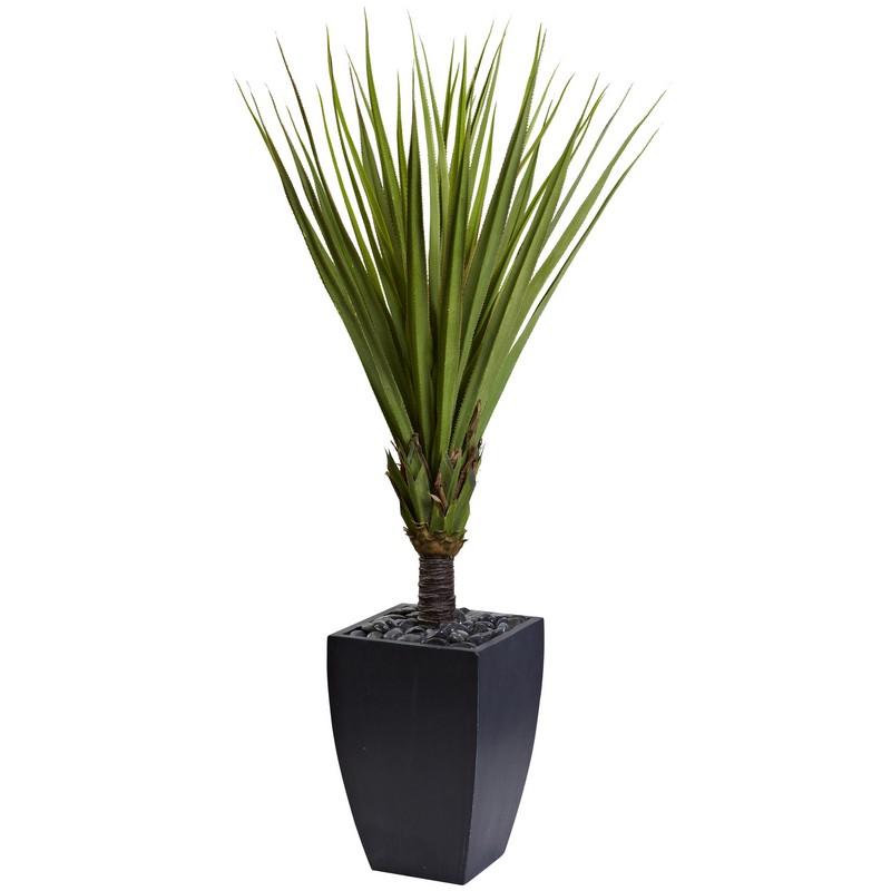 65" Spiky Agave Artificial Tree in Black Planter