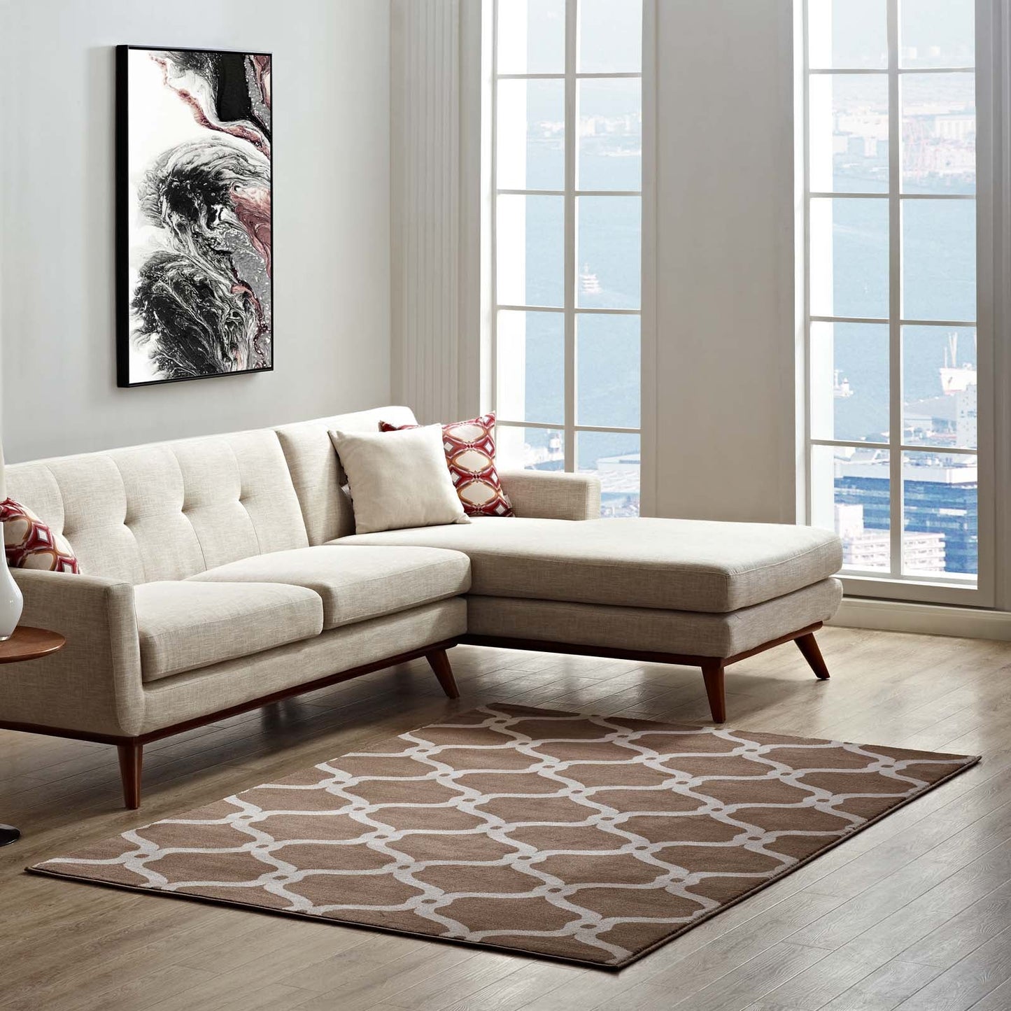 Beltara Chain Link Transitional Trellis 5x8 Area Rug by Modway