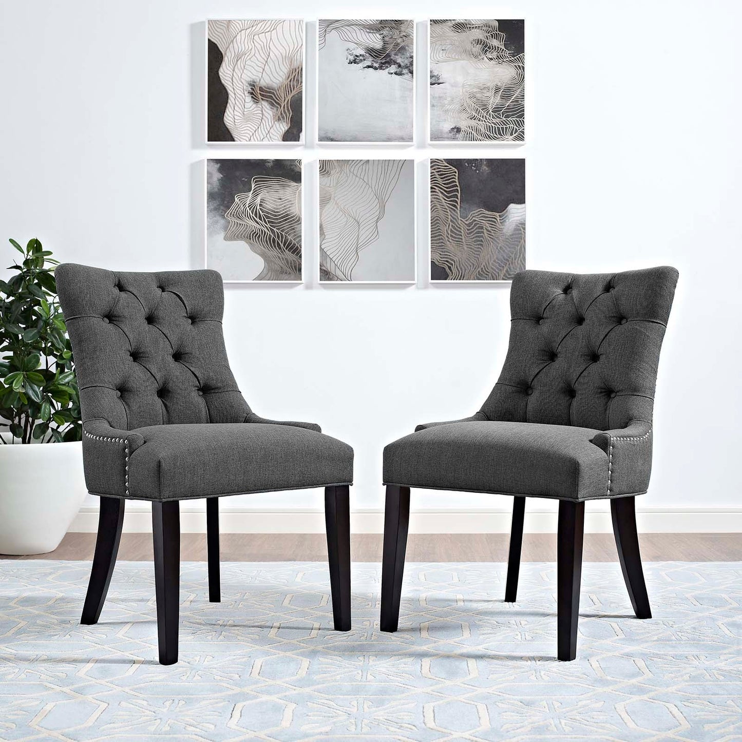 Regent Fabric Dining Side Chair Set of 2 by Modway