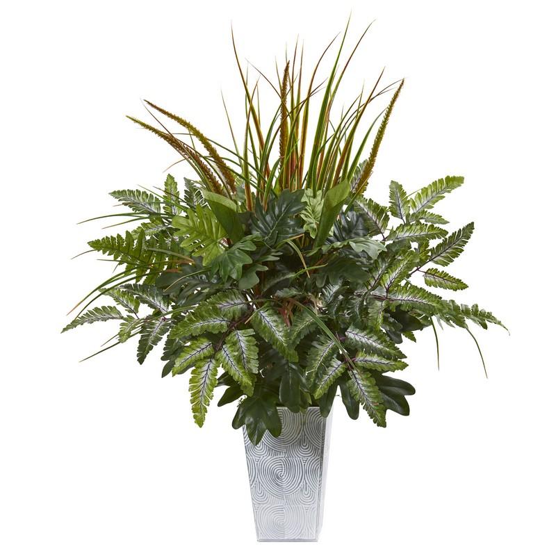 25" Mix Greens Artificial Plant in Planter