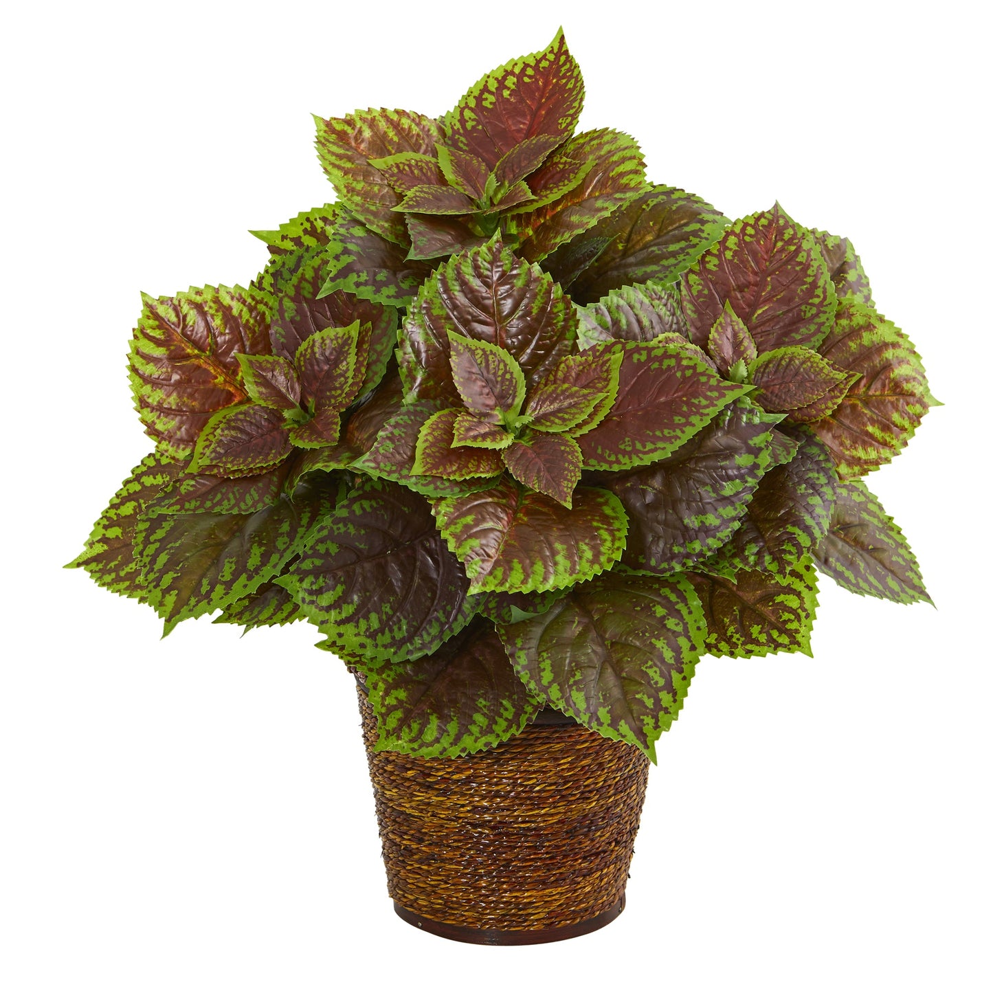 16" Coleus Artificial Plant in Basket (Real Touch)