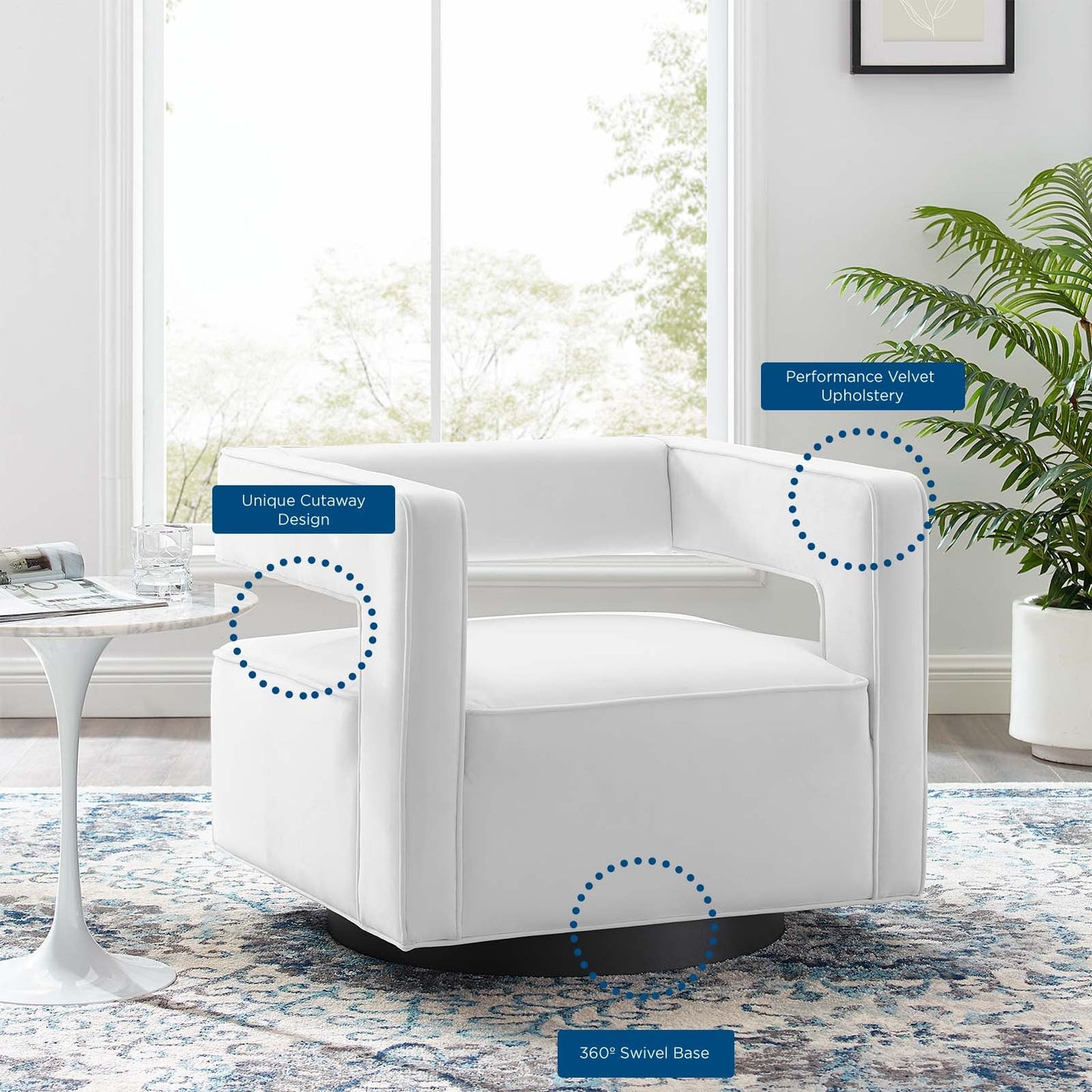 Booth Performance Velvet Performance Velvet Swivel Armchair by Modway