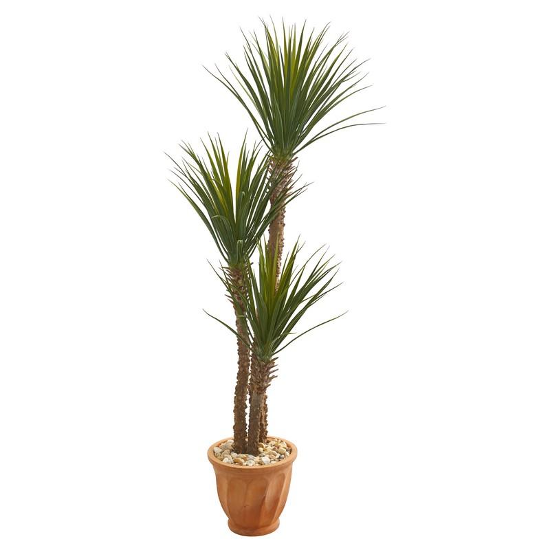 65" Yucca Rostrara Artificial Tree in Terra Cotta Planter