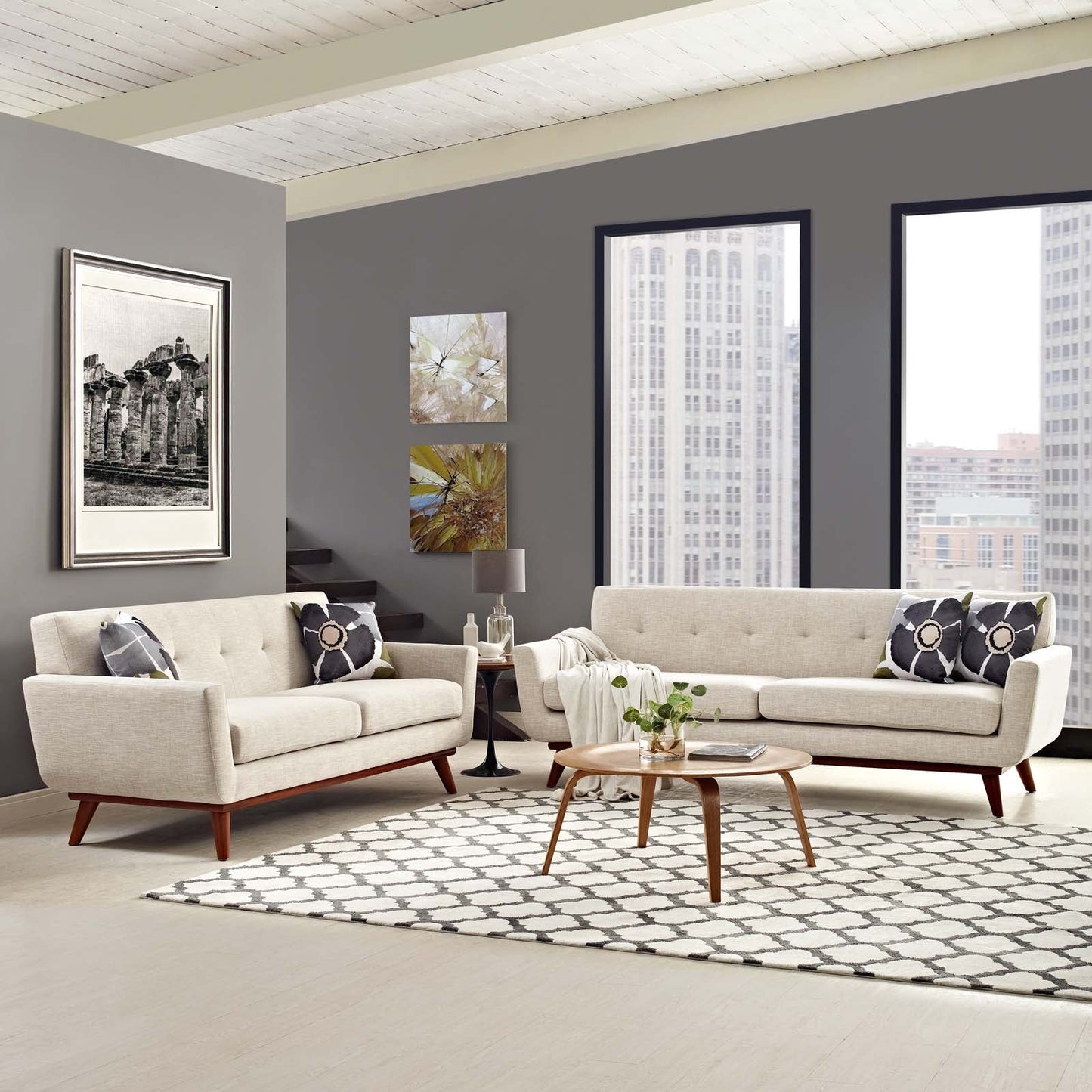 Engage Loveseat and Sofa Set of 2 by Modway