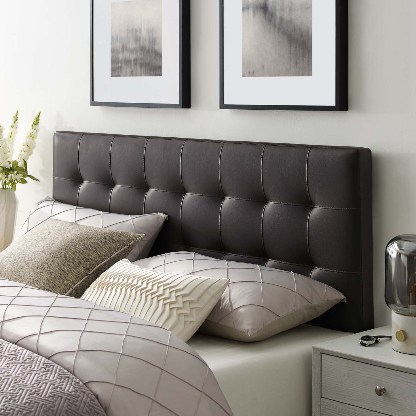 Lily Upholstered Vinyl King Headboard by Modway