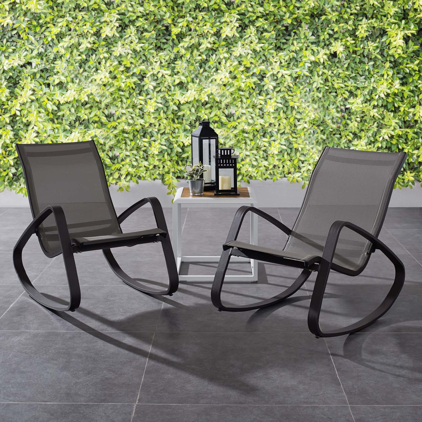 Traveler Outdoor Patio Mesh Sling Rocking Lounge Chair Set of 2 by Modway