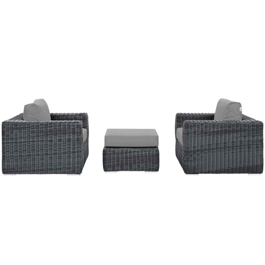 Summon 3 Piece Outdoor Patio Sunbrella¨ Sectional Set by Modway